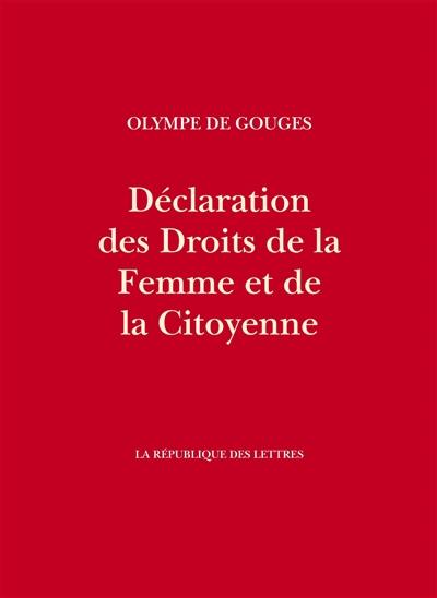 Déclaration des droits de la femme et de la citoyenne. Contrat social entre l'homme et la femme