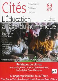 Cités, n° 63. L'éducation à l'âge du numérique