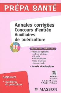 Annales corrigées, concours d'entrée auxiliaires de puériculture : nouveau concours