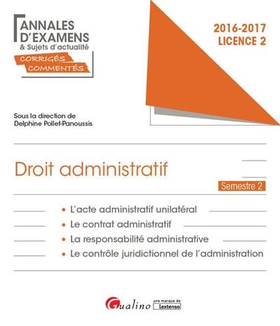 Droit administratif : licence 2 semestre 2 : 2016-2017