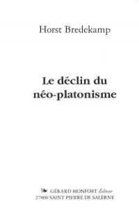 Le déclin du néo-platonisme