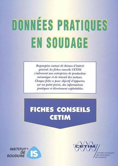 Données pratiques en soudage