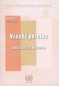 Viande porcine carcasses et découpes