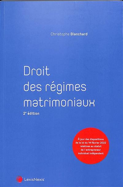 Droit des régimes matrimoniaux