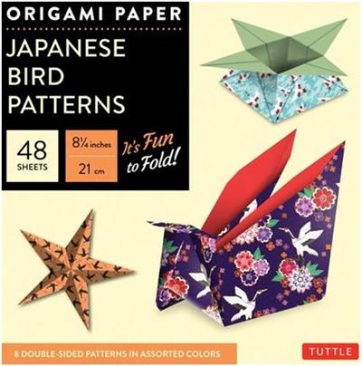 Origami Paper Japanese Bird Patterns large 8 1/4 48 sheets