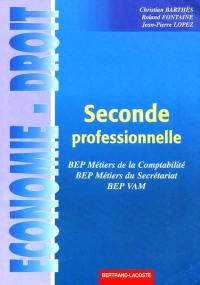 Economie et droit : seconde professionnelle, BEP métiers du secrétariat, métiers de la comptabilité