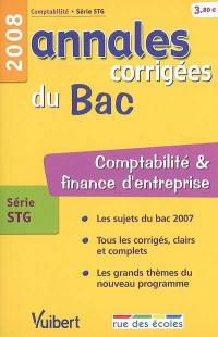 Comptabilité et finance d'entreprise série STG : bac 2008