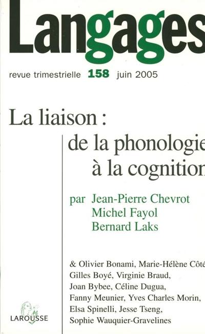 Langages, n° 158. Approches nouvelles de la liaison