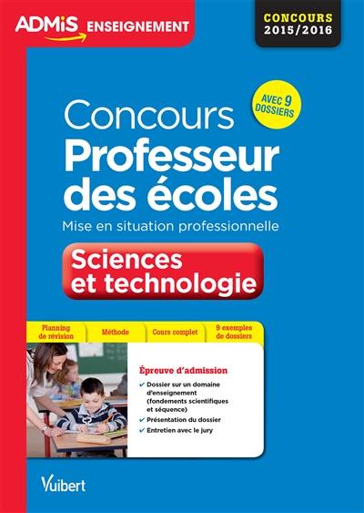 Concours professeur des écoles 2015-2016 : mise en situation professionnelle : sciences et technologie