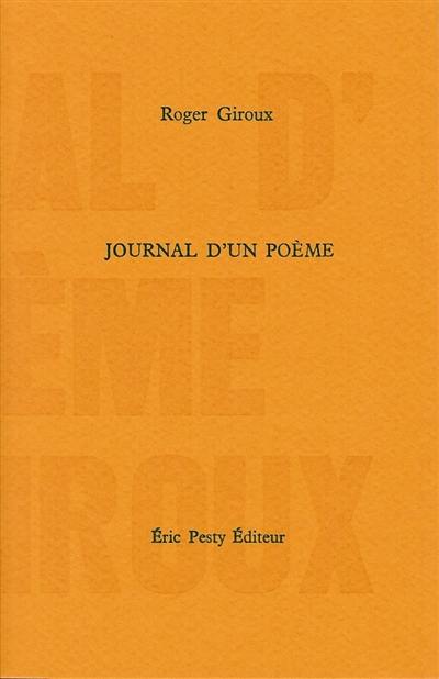 Journal d'un poème