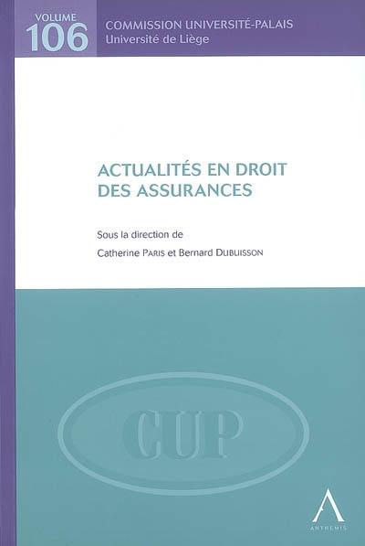 Actualités en droit des assurances