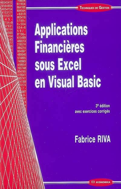 Applications financières sous Excel en Visual Basic