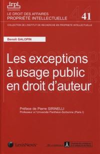 Les exceptions à usage public en droit d'auteur