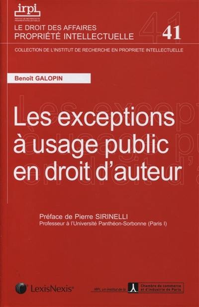 Les exceptions à usage public en droit d'auteur