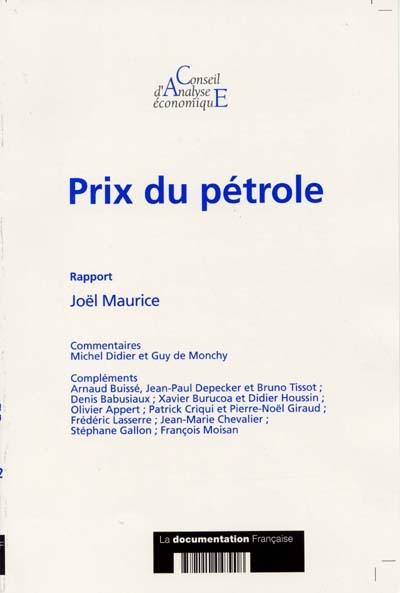 Prix du pétrole : rapport