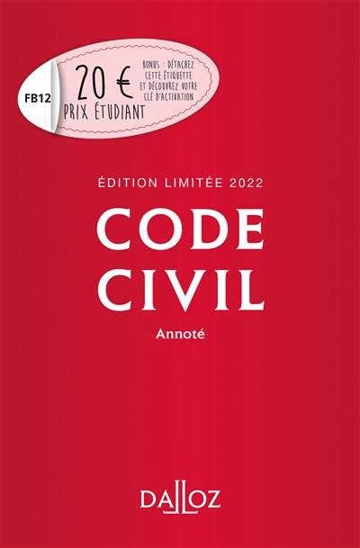 Code civil 2022, annoté