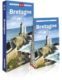 Bretagne : 3 en 1 : guide, atlas, carte laminée