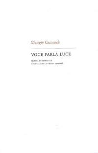 Voce parla luce : Giuseppe Caccavale : Musées de Marseille, Chapelle de la Vieille Charité, 7 juin-23 septembre 2007