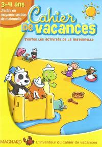 Cahier de vacances 3-4 ans : j'entre en moyenne section de maternelle