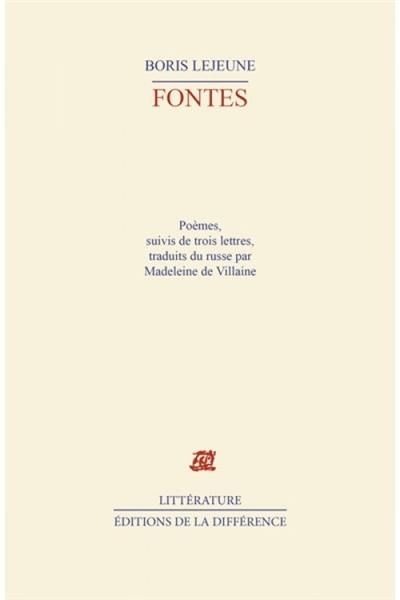 Fontes : poèmes