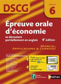 Epreuve orale d'économie se déroulant partiellement en anglais, DSCG épreuve 6 : manuel, applications & corrigés