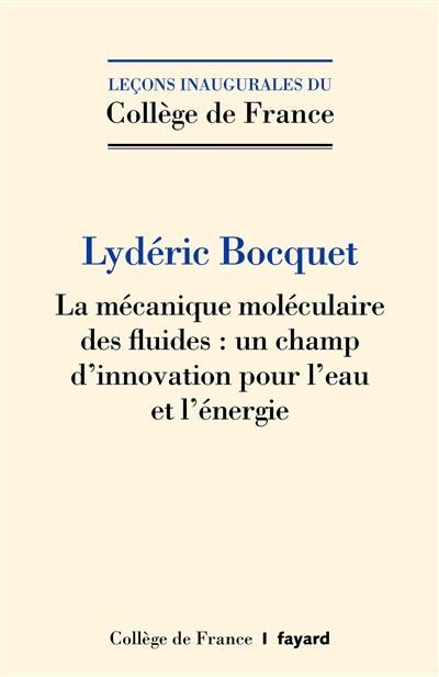 La mécanique moléculaire des fluides : un champ d'innovation pour l'eau et l'énergie