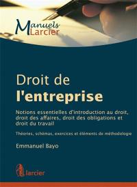 Droit de l'entreprise : notions essentielles d'introduction au droit, droit des affaires, droit des obligations et droit du travail : théories, schémas, exercices et éléments de méthodologie