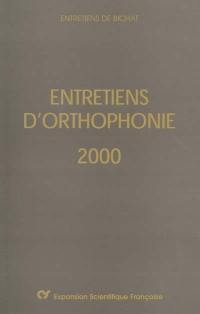 Entretiens d'orthophonie 2000