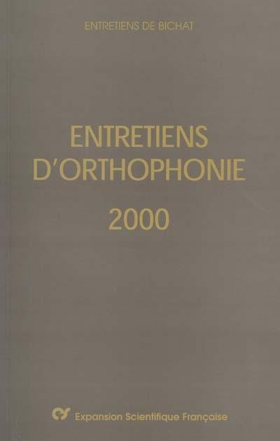 Entretiens d'orthophonie 2000