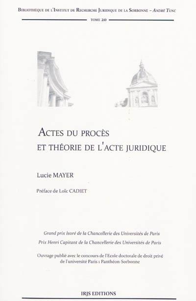 Actes du procès et théorie de l'acte juridique