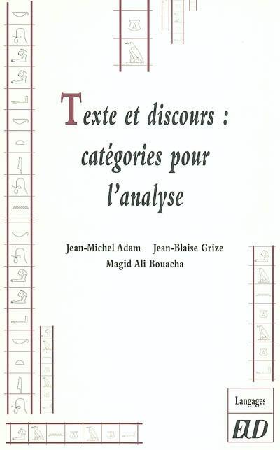 Texte et discours : catégories pour l'analyse