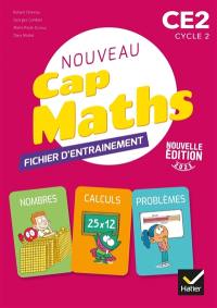 Nouveau Cap maths, CE2, cycle 2 : fichier d'entraînement + cahier de géométrie