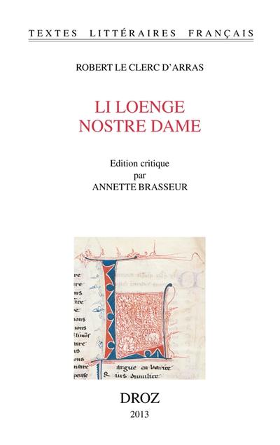 Li loenge Nostre Dame