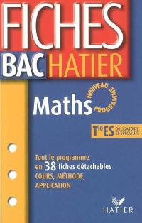 Maths, terminale ES, enseignements obligatoire et de spécialité : cours, méthode, application