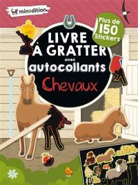 Chevaux : livre à gratter avec autocollants