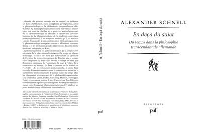 En deçà du sujet : du temps dans la philosophie transcendantale allemande