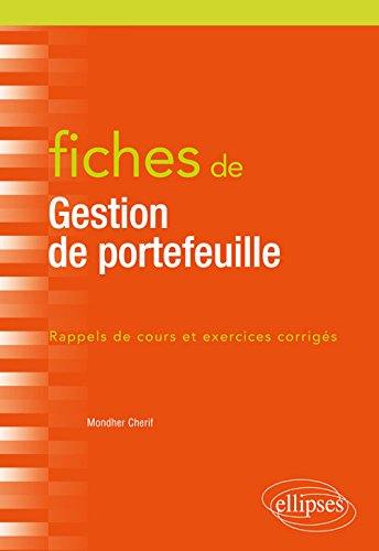 Fiches de gestion de portefeuille : rappels de cours et exercices corrigés