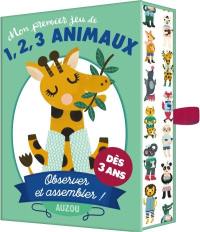 Mon premier jeu de 1, 2, 3 animaux : observer et assembler ! : dès 3 ans