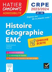 Histoire géographie, EMC : épreuve écrite d'admissibilité : CRPE 2023-2024, M1-M2