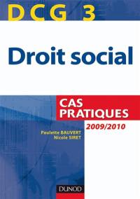 DCG 3, droit social : cas pratiques