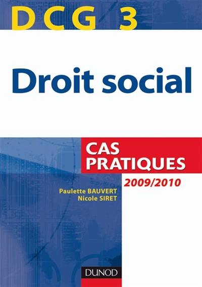 DCG 3, droit social : cas pratiques