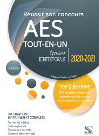 Réussir son concours AES tout-en-un : épreuves écrite et orale  2020-2021 : préparation et entraînement complets