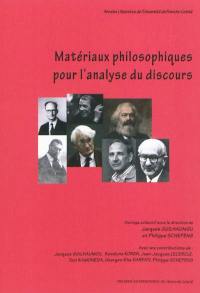 Matériaux philosophiques pour l'analyse du discours