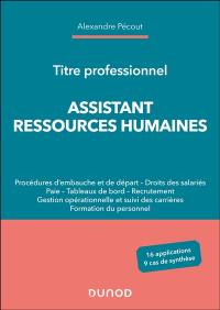 Assistant ressources humaines : titre professionnel