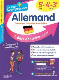 Pour comprendre, allemand 5e LV1 ou 4e, 3e LV2 : cahier d'entraînement