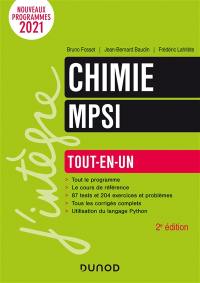 Chimie MPSI : tout-en-un : nouveaux programmes 2021