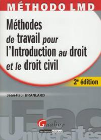 Méthodes de travail pour l'introduction au droit et le droit civil