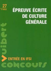 Epreuve écrite de culture générale