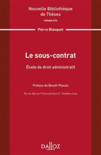 Le sous-contrat : étude de droit administratif