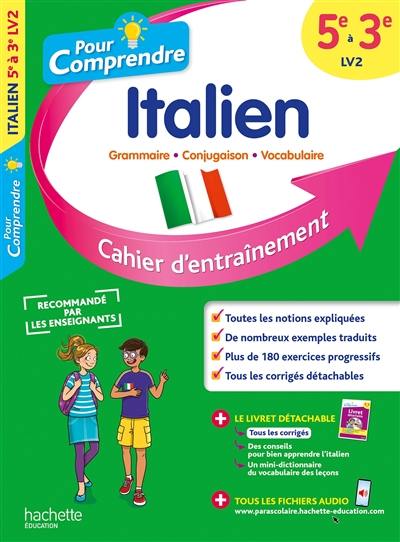 Pour comprendre, italien 5e à 3e, LV2 : cahier d'entraînement